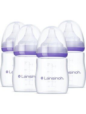 Anti-Colic Baby Bottles, BPA-Free, 5oz, 4-Pack, Extra Slow Flow Nipples